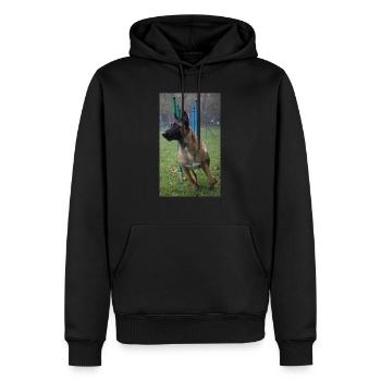 Mateo Slalom - Männer Premium Bio Hoodie - Schwarz - Vorne - Nico (187cm)