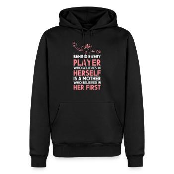 Softball - Sweat à capuche Premium bio Homme - noir - Devant - Nico (187cm)