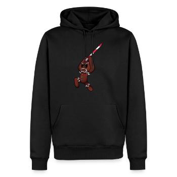 Attaquer le méchant homme en pain d’épice - Sweat à capuche Premium bio Homme - noir - Devant - Nico (187cm)
