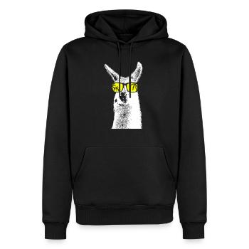 Lama Tierliebhaber Naturfans Sonnenbrille Lamanlie - Männer Premium Bio Hoodie - Schwarz - Vorne - Nico (187cm)