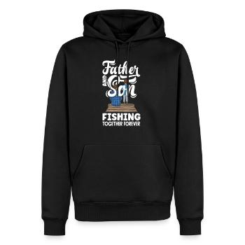 Father And Son Fishing Together Forever Father's - Männer Premium Bio Hoodie - Schwarz - Vorne - Nico (187cm)