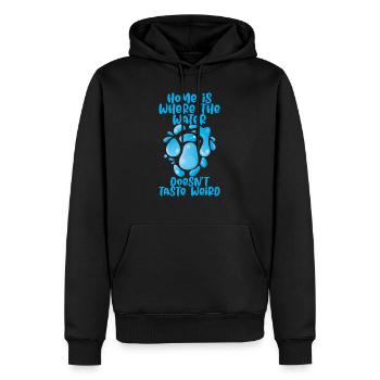 La maison est l’endroit où l’eau n’a pas un goût bizarre 2 - Sweat à capuche Premium bio Homme - noir - Devant - Nico (187cm)