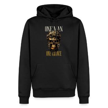 One Man One Chance dunkel - Männer Premium Bio Hoodie - Schwarz - Vorne - Nico (187cm)