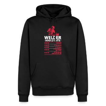 taux horaire de soudeur Conception pour un ventilateur de soudage - Sweat à capuche Premium bio Homme - noir - Devant - Nico (187cm)