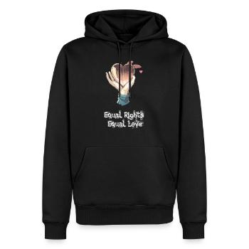 Gleichberechtigung - Männer Premium Bio Hoodie - Schwarz - Vorne - Nico (187cm)