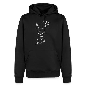 Dessin simple de gecko, de jolis lézards et - Sweat à capuche Premium bio Homme - noir - Devant - Nico (187cm)