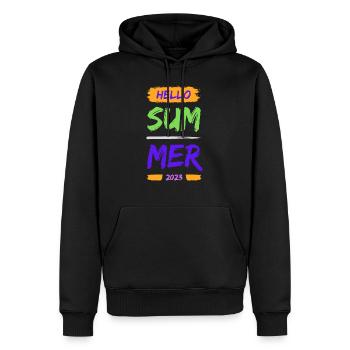 Hello Summer - Männer Premium Bio Hoodie - Schwarz - Vorne - Nico (187cm)