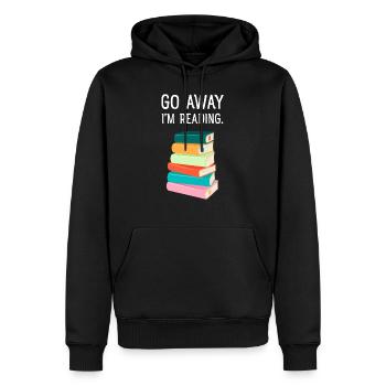 Go Aways I'm Reading - Bool Lover Slogan - Men’s Premium Organic Hoodie - black - Front - Nico (187cm)