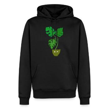 Monstera verärgert - Männer Premium Bio Hoodie - Schwarz - Vorne - Nico (187cm)