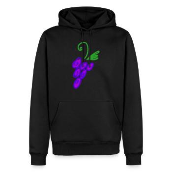 Weintraube - Männer Premium Bio Hoodie - Schwarz - Vorne - Nico (187cm)