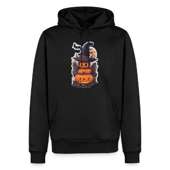 Helloween Kürbis Monster - Männer Premium Bio Hoodie - Schwarz - Vorne - Nico (187cm)