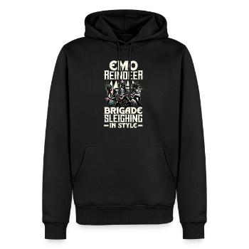 Emo Reindeer Brigade Sleighing in Style Emocore - Männer Premium Bio Hoodie - Schwarz - Vorne - Nico (187cm)