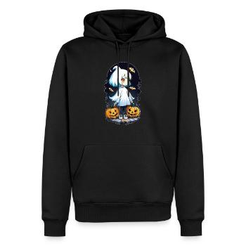 Halloween - Kleiner Geist Kürbis Manga - Männer Premium Bio Hoodie - Schwarz - Vorne - Nico (187cm)