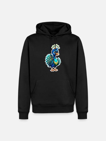 Cute Little Peacock - Men’s Premium Organic Hoodie - black