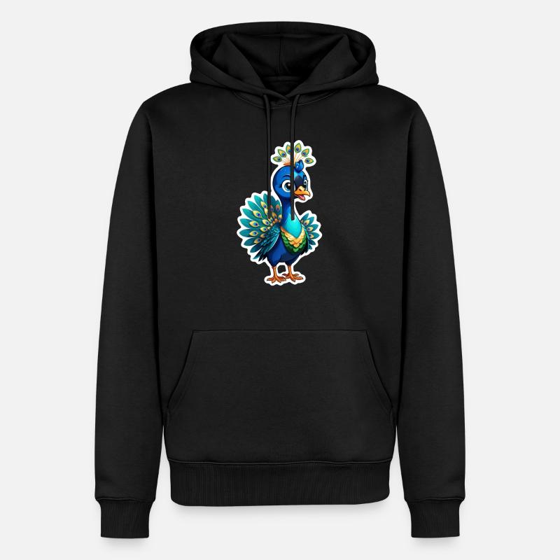 mignon petit paon - Sweat à capuche Premium bio Homme - noir