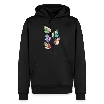 Liste - Männer Premium Bio Hoodie - Schwarz - Vorne - Nico (187cm)