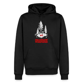 Tronçonneuse Whisperer 40 Poêle à bois 40. - Sweat à capuche Premium bio Homme - noir - Devant - Nico (187cm)