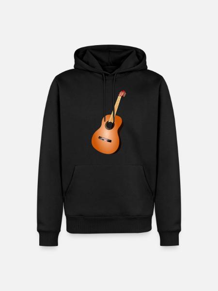 Gitarre - Männer Premium Bio Hoodie - Schwarz