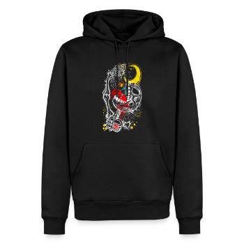 Gothique - Sweat à capuche Premium bio Homme - noir - Devant - Nico (187cm)