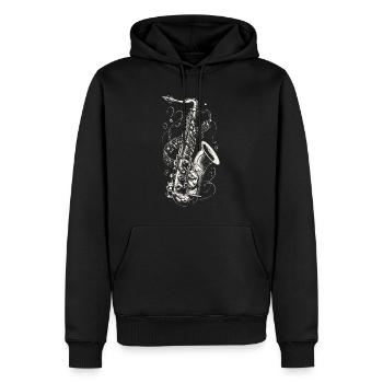 Saxophone - Men’s Premium Organic Hoodie - black - Front - Nico (187cm)