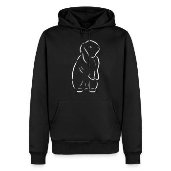 stehendes Häschen Hase Kaninchen Zwergkaninchen - Männer Premium Bio Hoodie - Schwarz - Vorne - Nico (187cm)