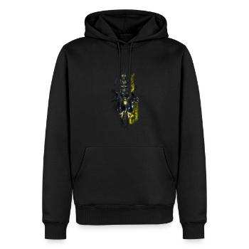 Cyberpunk Schamanin - Männer Premium Bio Hoodie - Schwarz - Vorne - Nico (187cm)