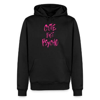 Cute Butt Psycho - Motif d'horreur en rose - Sweat à capuche Premium bio Homme - noir - Devant - Nico (187cm)