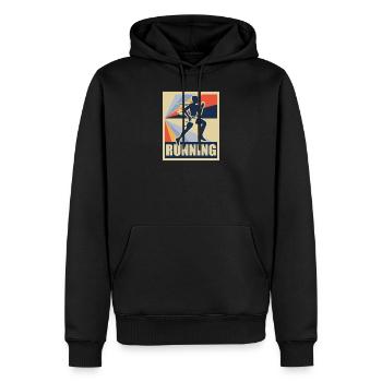 Running Retro Running Runner Sport Cadeau - Sweat à capuche Premium bio Homme - noir - Devant - Nico (187cm)