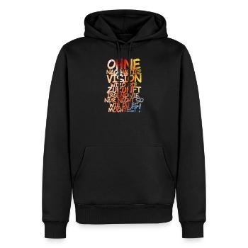 Ohne nachhaltige Vision keine Zukunft! - Männer Premium Bio Hoodie - Schwarz - Vorne - Nico (187cm)