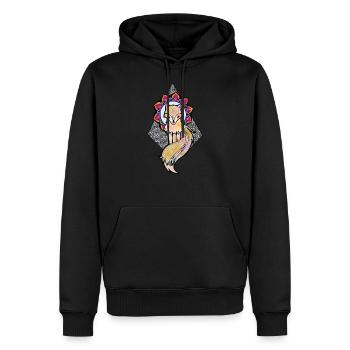 Renard - Sweat à capuche Premium bio Homme - noir - Devant - Nico (187cm)