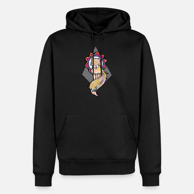 Fuchs - Männer Premium Bio Hoodie - Schwarz