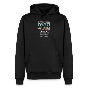 Lire enseignants remercier cadeau sort - Sweat à capuche Premium bio Homme - noir - Devant - Nico (187cm)