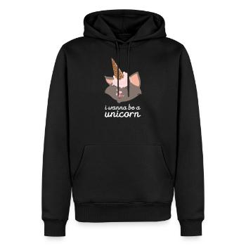 I Wanna Be A Unicorn - Cat With Ice Cream Cone - Men’s Premium Organic Hoodie - black - Front - Nico (187cm)
