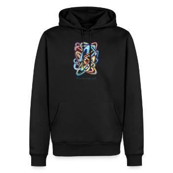formes dans l'espace 28 - Sweat à capuche Premium bio Homme - noir - Devant - Nico (187cm)