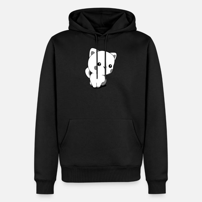 Chaton chibi kawaii - Sweat à capuche Premium bio Homme - noir