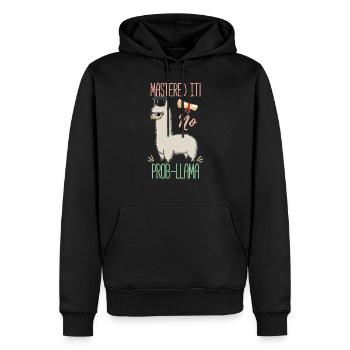 Mastered it! 2020 No Prob-Llama - Männer Premium Bio Hoodie - Schwarz - Vorne - Nico (187cm)