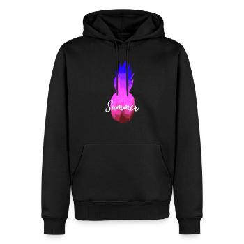 Sommer - Männer Premium Bio Hoodie - Schwarz - Vorne - Nico (187cm)