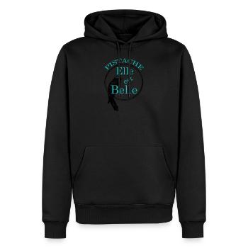Elle est belle pistache - Sweat à capuche Premium bio Homme - noir - Devant - Nico (187cm)