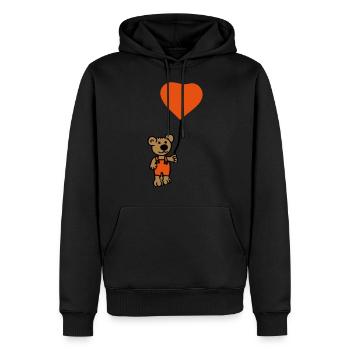 Bär mit Ballon - Männer Premium Bio Hoodie - Schwarz - Vorne - Nico (187cm)