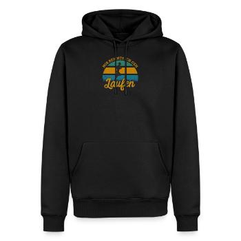 Mir Reichts ich geh Laufen - Männer Premium Bio Hoodie - Schwarz - Vorne - Nico (187cm)