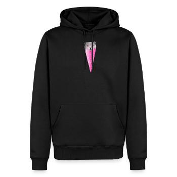 Chat graphique chat rose cornet de crème glacée chat Clipart - Sweat à capuche Premium bio Homme - noir - Devant - Nico (187cm)