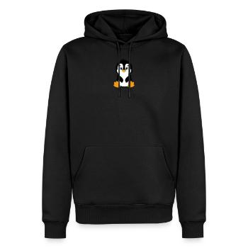 Manchot mignon - Sweat à capuche Premium bio Homme - noir - Devant - Nico (187cm)