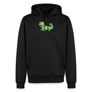 Illustration de lézard de dessin animé - Sweat à capuche Premium bio Homme - noir - Devant - Nico (187cm)