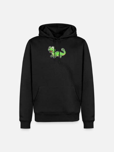 Cartoon Lizard Illustration - Men’s Premium Organic Hoodie - black