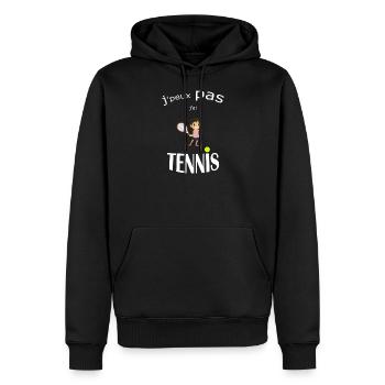OBV - J’peux pas j’ai TENNIS #4 Edition limitée - Sweat à capuche Premium bio Homme - noir - Devant - Nico (187cm)