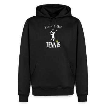 OBV - J’peux pas j’ai TENNIS #3 Edition limitée - Sweat à capuche Premium bio Homme - noir - Devant - Nico (187cm)