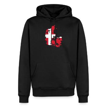 Danemark drapeau drapeau - Sweat à capuche Premium bio Homme - noir - Devant - Nico (187cm)