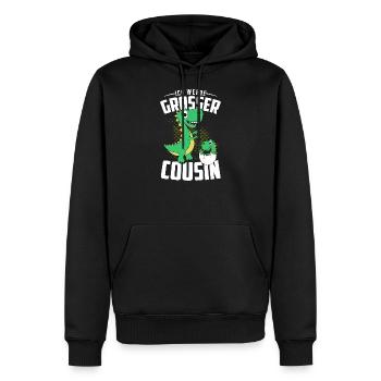 Cousin - Männer Premium Bio Hoodie - Schwarz - Vorne - Nico (187cm)