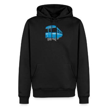 Stockholm Metro - Männer Premium Bio Hoodie - Schwarz - Vorne - Nico (187cm)