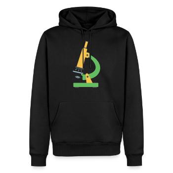 Mikroskop - Männer Premium Bio Hoodie - Schwarz - Vorne - Nico (187cm)